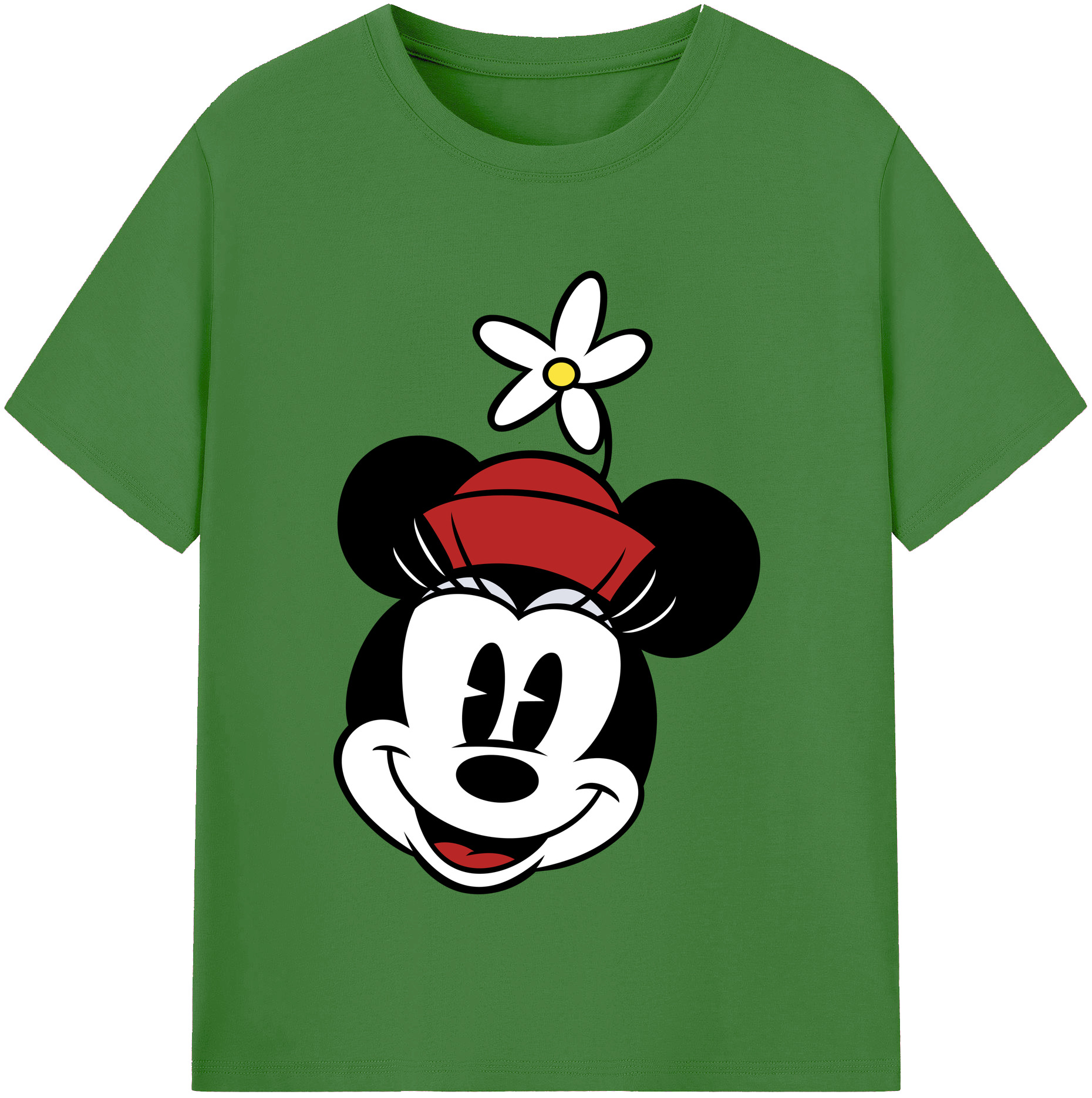 （画像用） ミッキーマウス Mickey Mouse レディースカジュアルプリントTシャツ（綿100％）